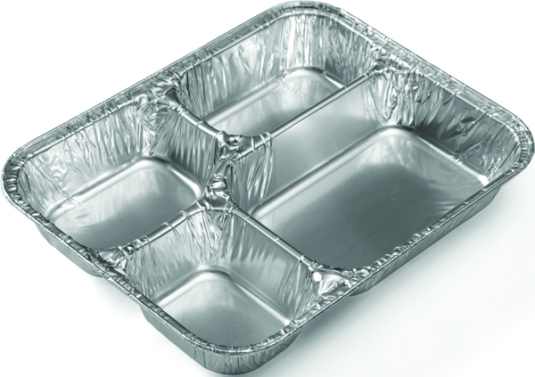 RFD227 rectangle aluminum foil picnic 4 sections container